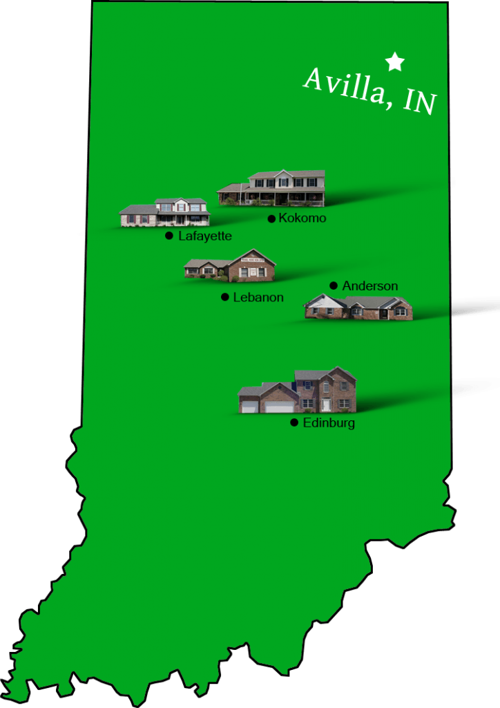 Avilla_map Hallmark Homes Indiana's Leading "On Your Lot" Custom