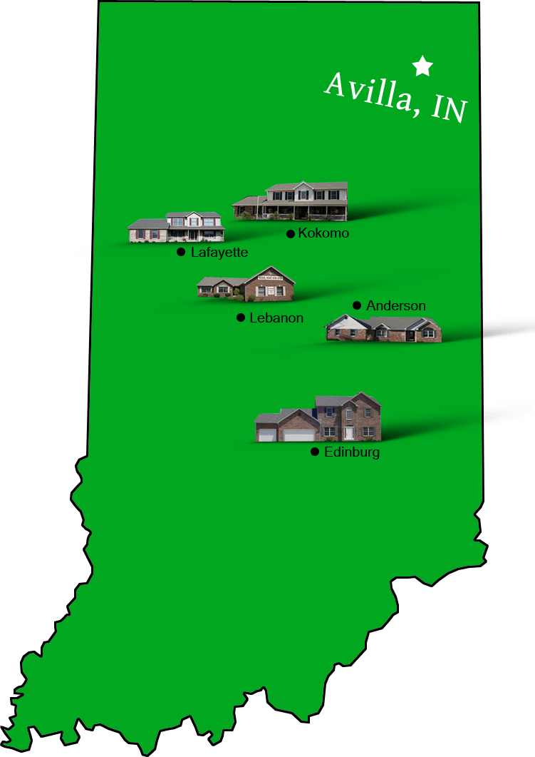 Avilla_map Hallmark Homes Indiana's Leading "On Your Lot" Custom