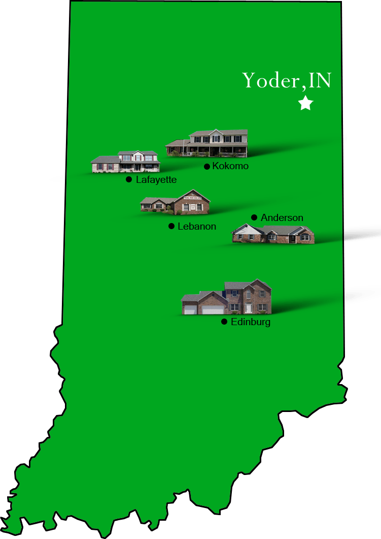 Yoder_map Hallmark Homes Indiana's Leading "On Your Lot" Custom